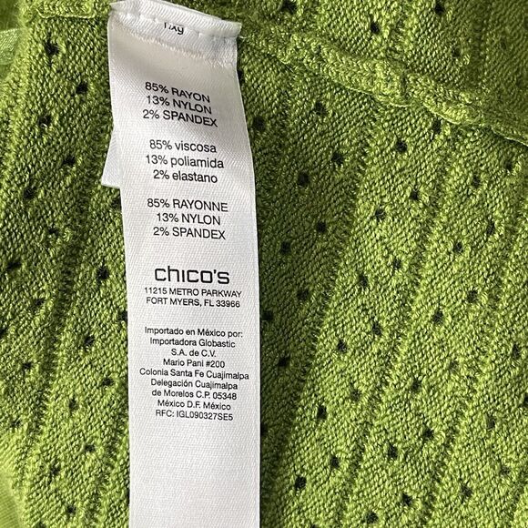 Chico's SZ 0 (Small) Crop Cardigan Sweater Stretch Elbow Sleeves Hook 'n Eye - Picture 7 of 8
